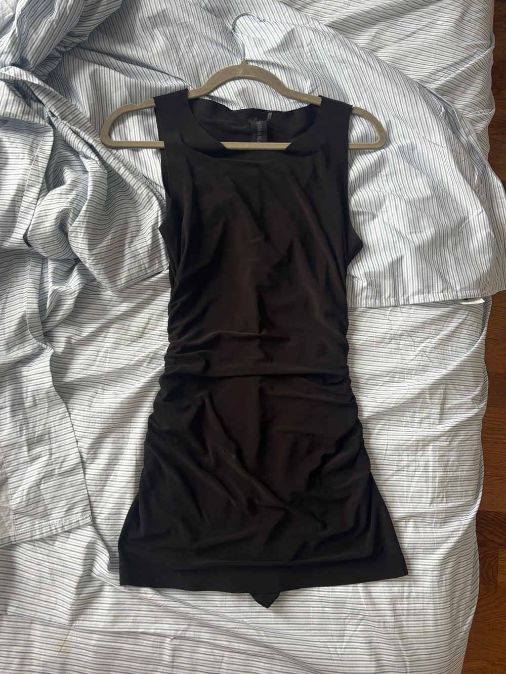 Norma Kamali Black Sleeveless Pickleball Mini Dress